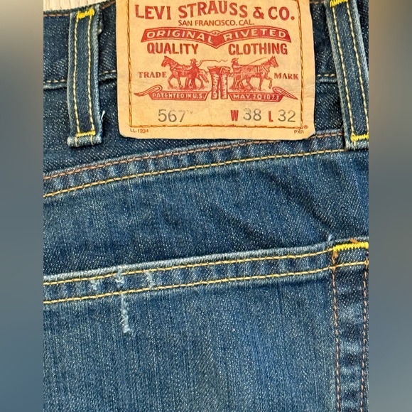 Levi’s Men’s 567 Loose Boot Cut Jeans 38x32 Button Fly NWOT - Picture 5 of 6